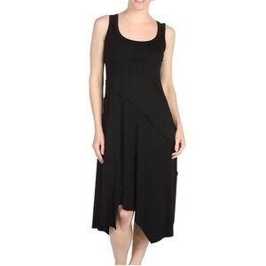 Pact Black Organic Cotton Handkerchief Dress
